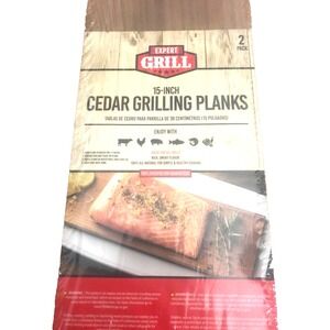 Expert Grill 15 Inch Cedar Grilling Planks (2 Pack) NEW SEALED